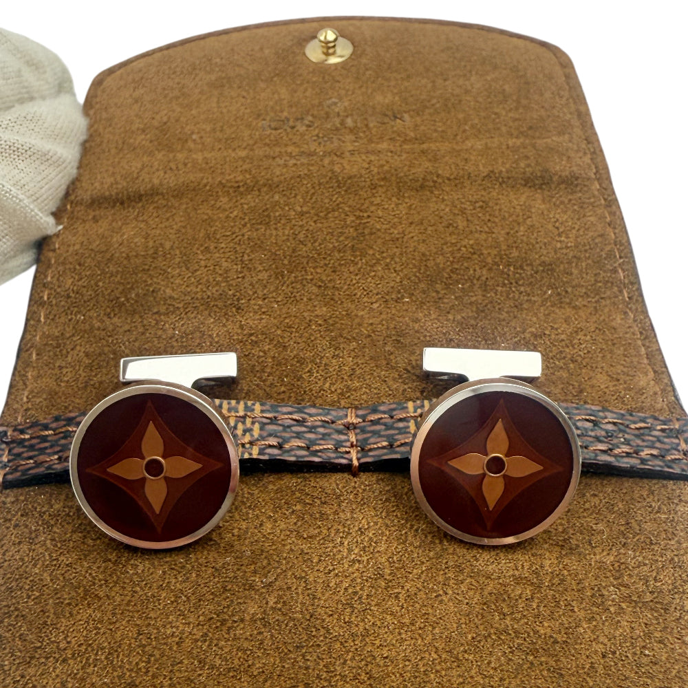 LOUIS VUITTON Bouton de Manchette Fleur Cufflinks LHQ990
