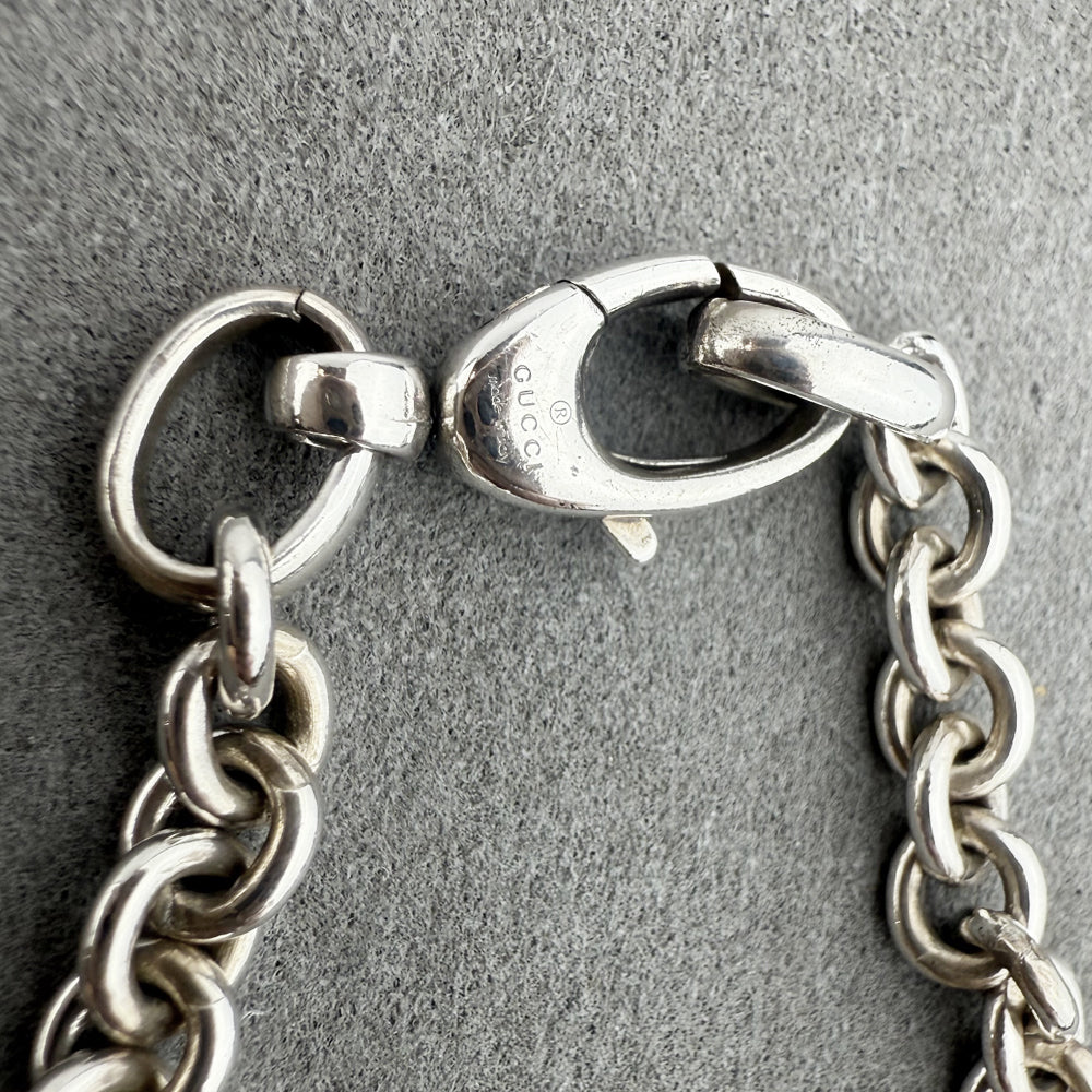GUCCI Interlocking GG Silver Necklace LHQ994