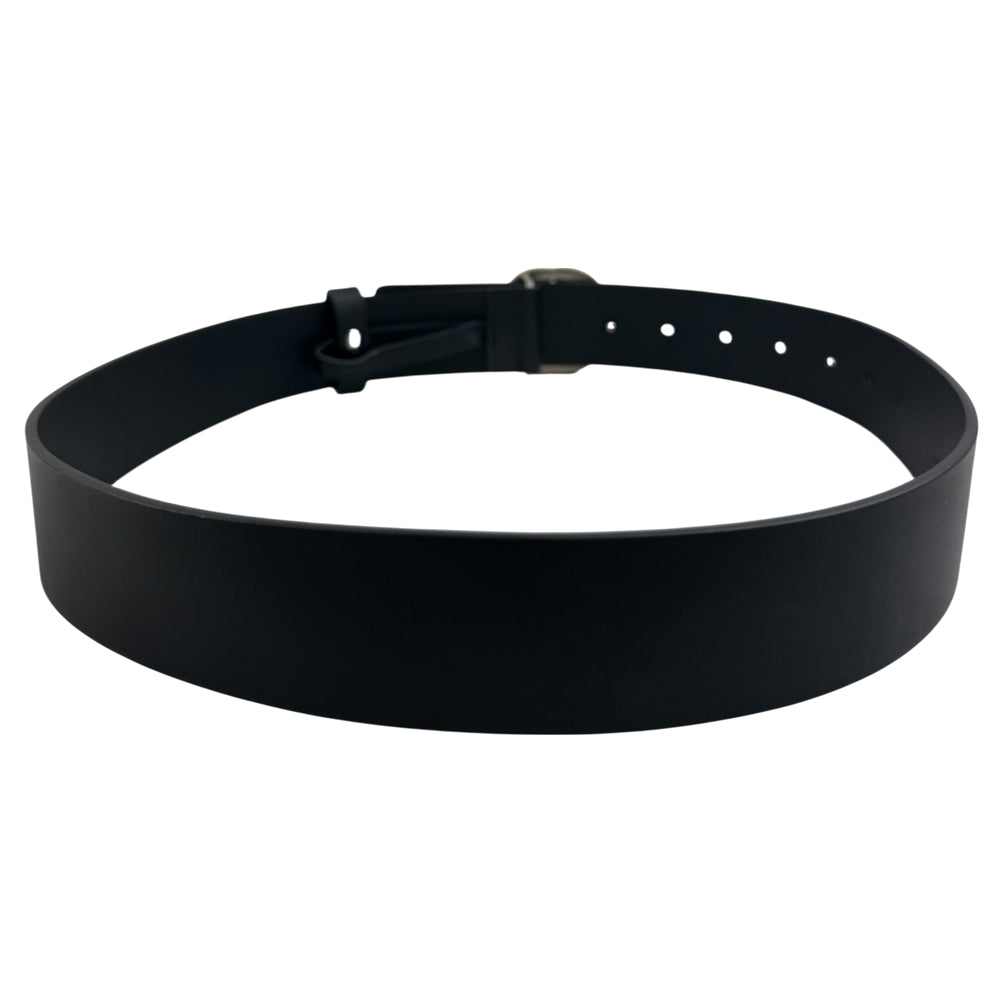 GUCCI Interlocking GG Black Leather Silver Buckle Belt Size 30" LHQ995