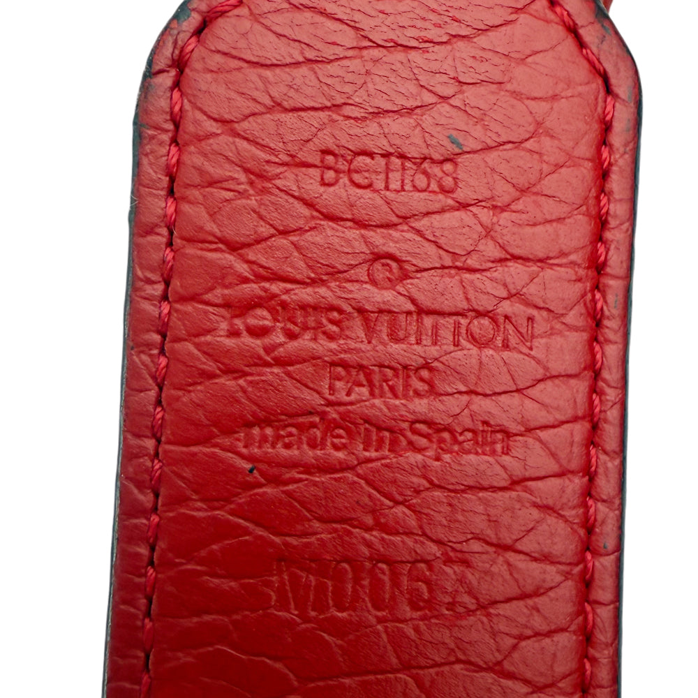 LOUIS VUITTON Monogram Reversible Red Leather Belt Size 32 LHQ997