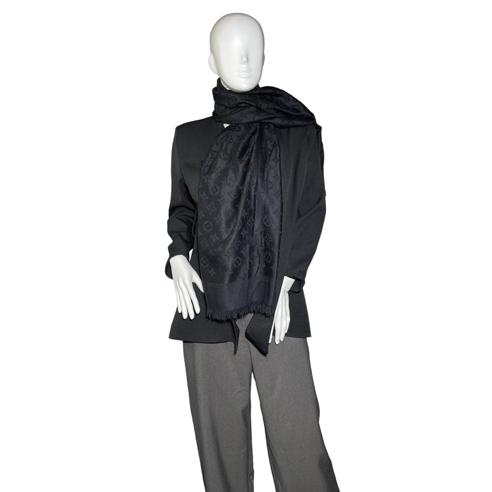 LOUIS VUITTON Sciarpa scialle nera da donna LHQ67