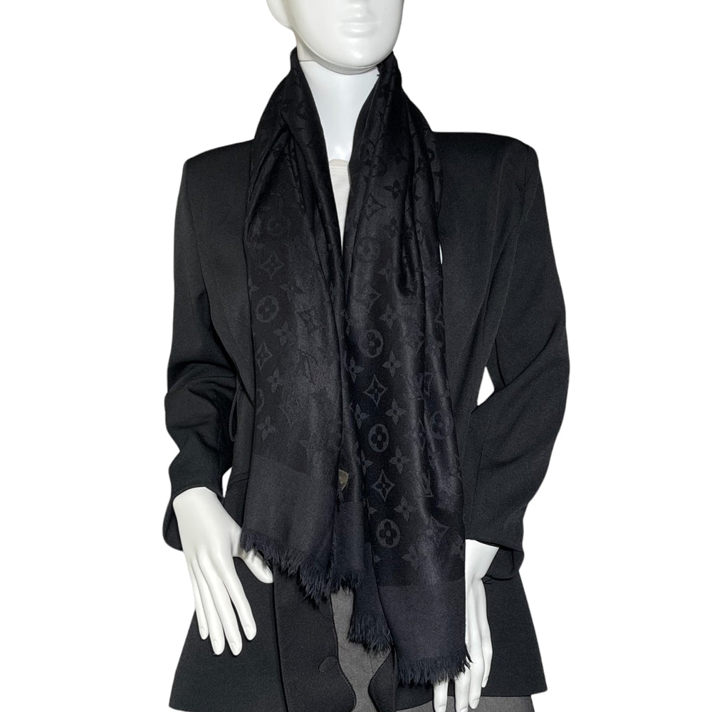 LOUIS VUITTON Sciarpa scialle nera da donna LHQ67