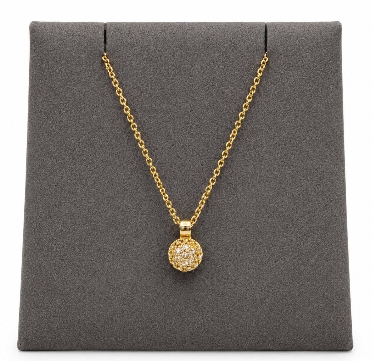 CHRISTIAN DIOR Gold Rhinestone Necklace LHQ2130