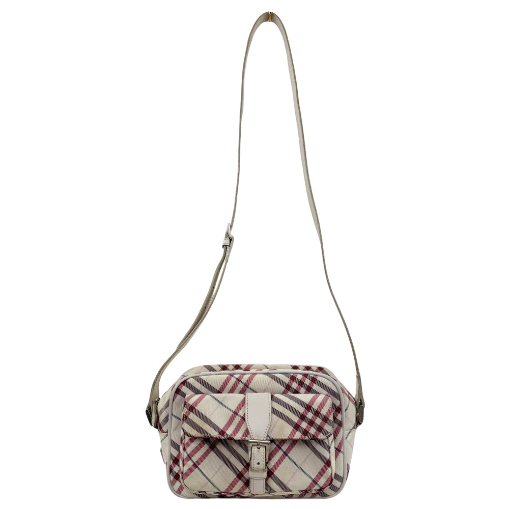 BURBERRY Blue Label White Nova Check Shoulder Crossbody Bag LHQ2059