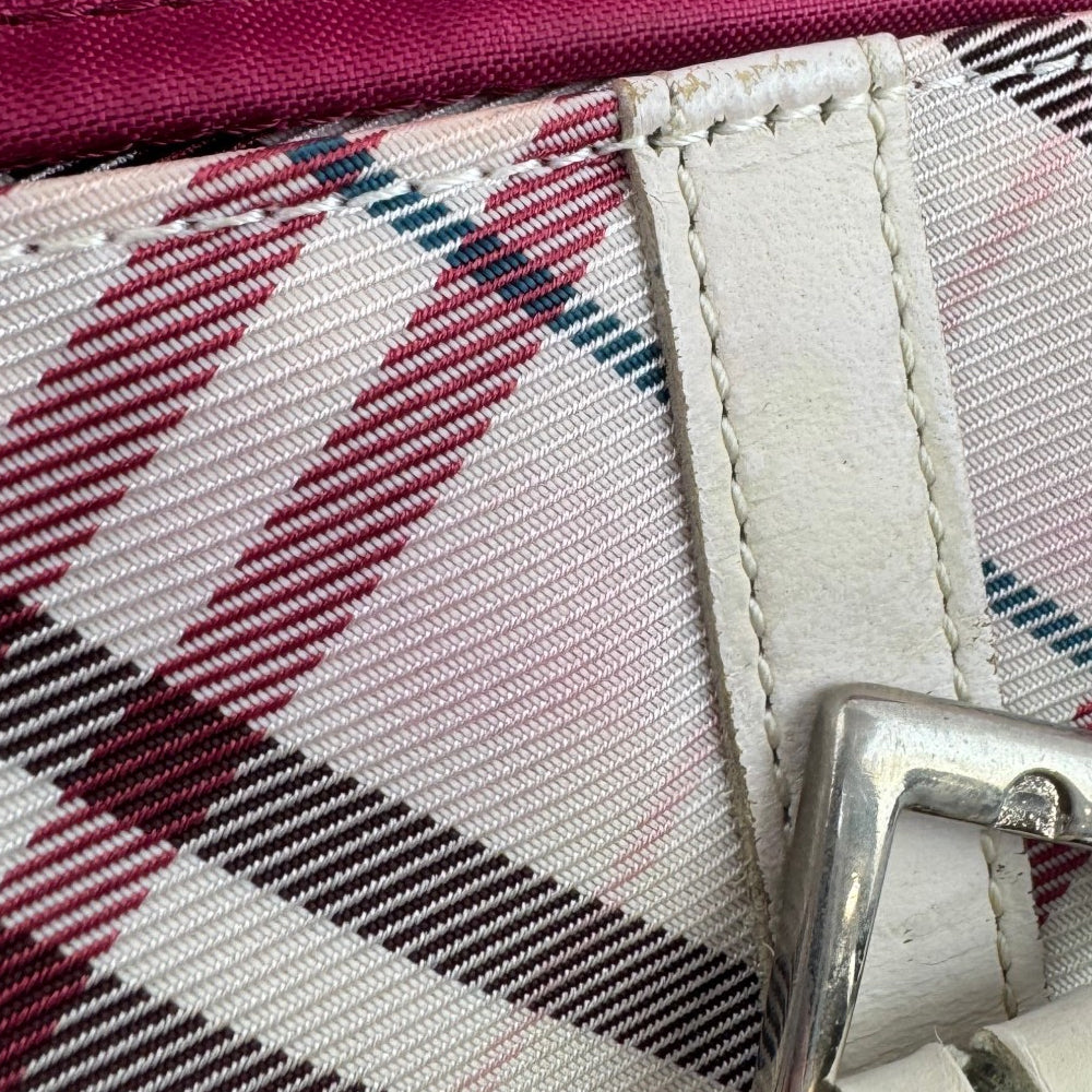 BURBERRY Blue Label White Nova Check Shoulder Crossbody Bag LHQ2059