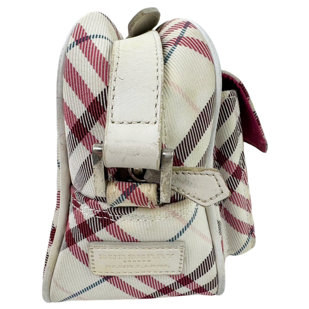 BURBERRY Blue Label White Nova Check Shoulder Crossbody Bag LHQ2059