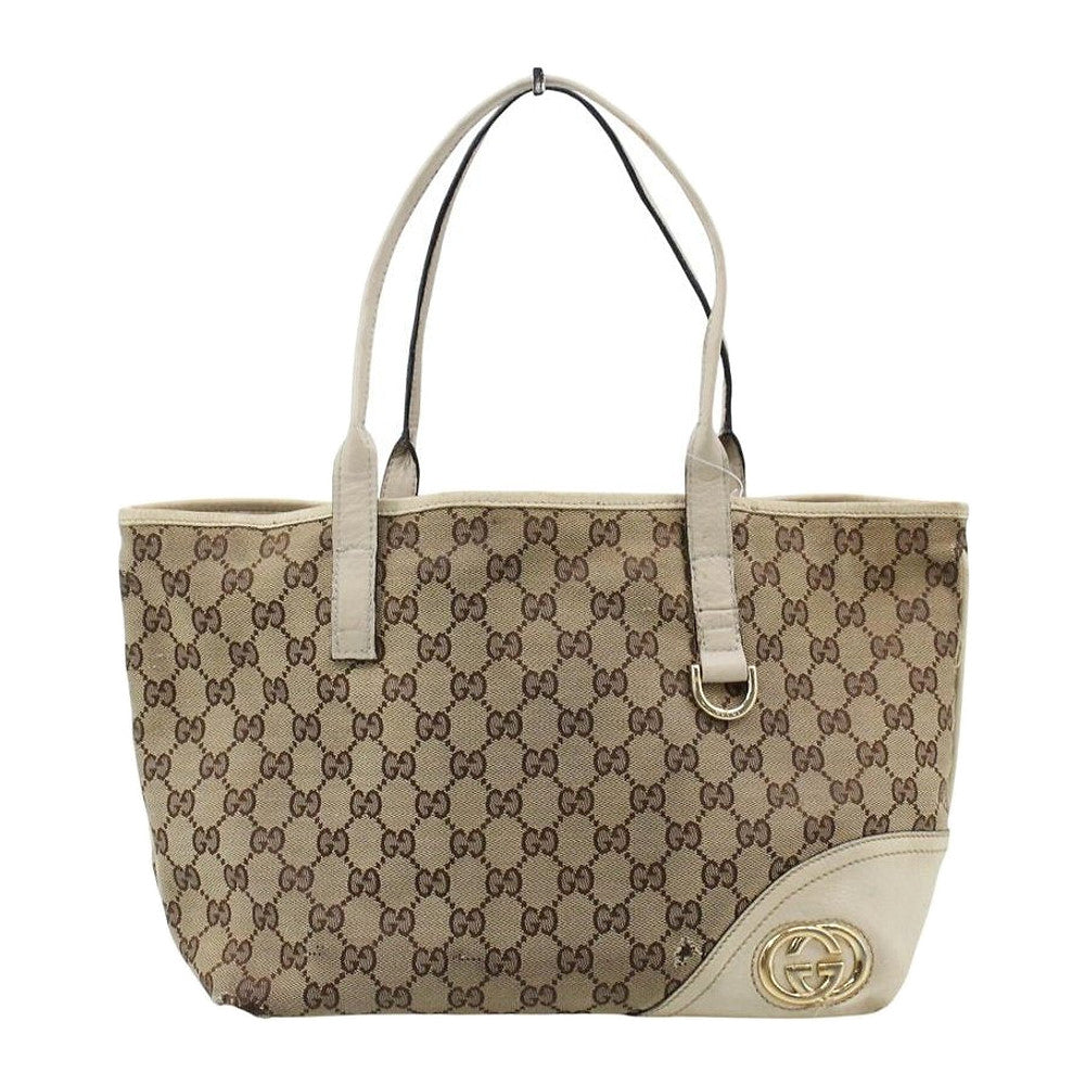 GUCCI GG Brown Canvas Tote Shoulder Bag LHQ2331
