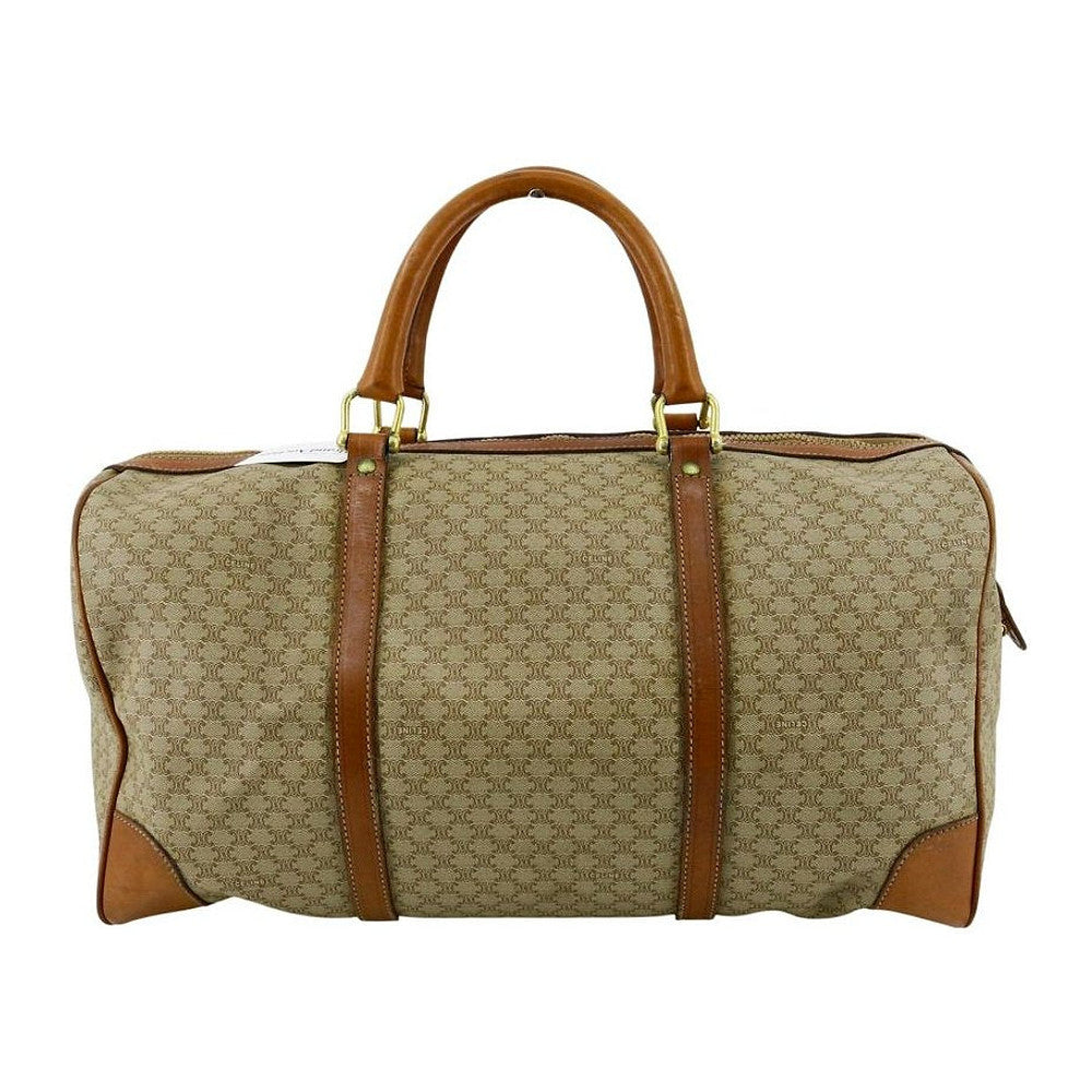 CELINE Light Brown Macadam Boston/Travel Bag LHQ2375