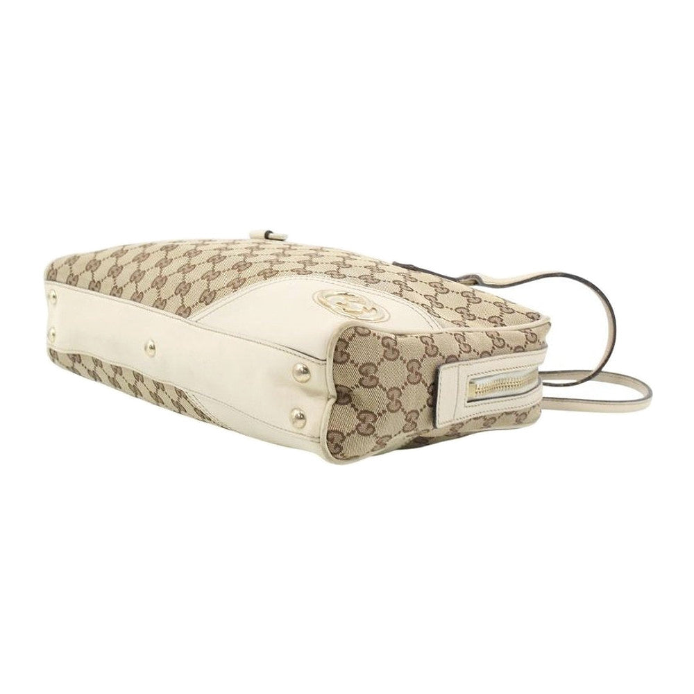 GUCCI GG New Britt Brown Canvas Boston Shoulder Bag LHQ2427