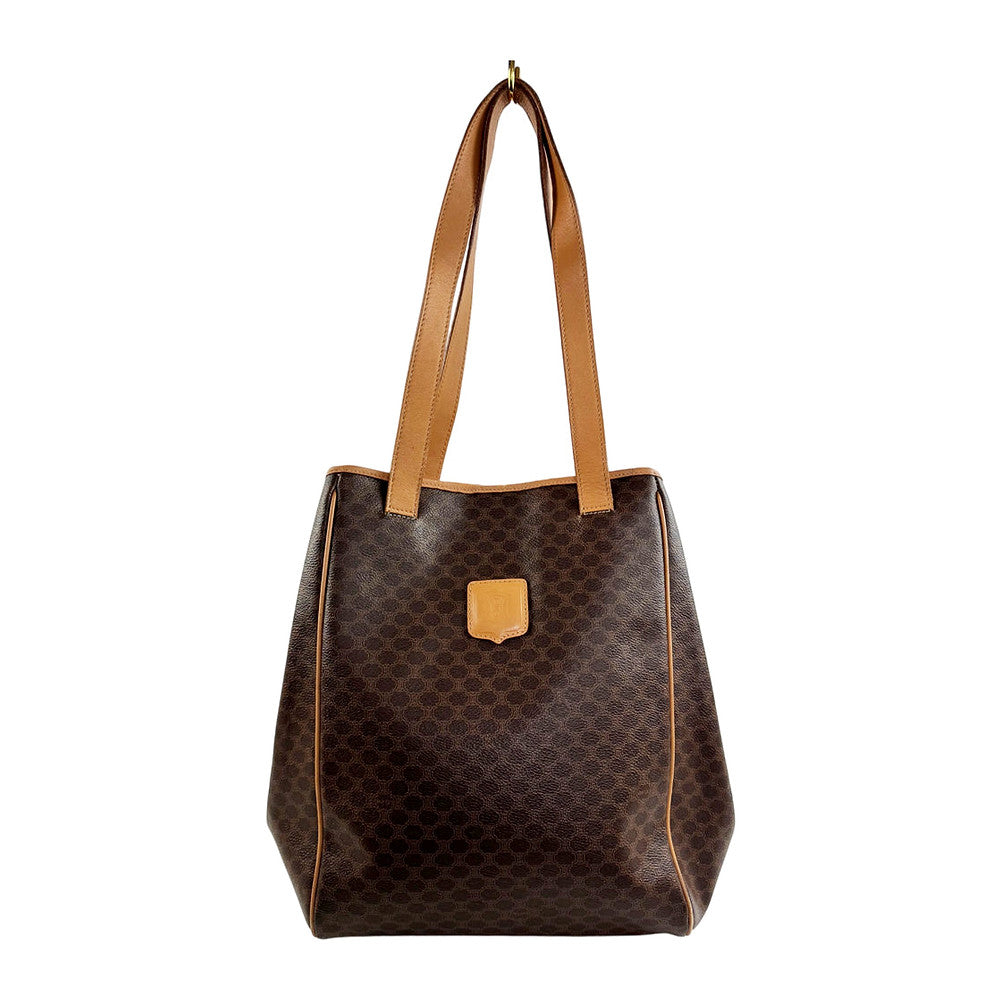 CELINE Brown Macadam Shoulder Tote Bag LHQ2428