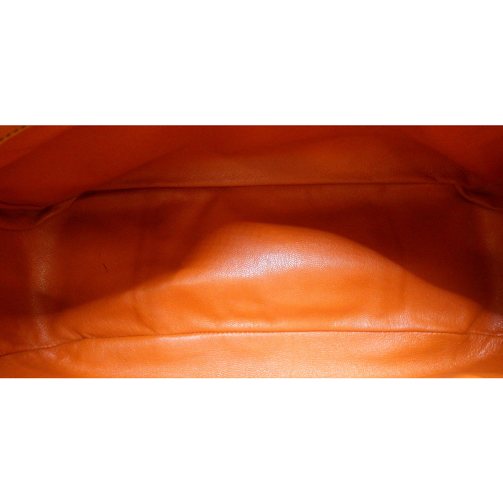 PRADA Paglia Orange Leather Shoulder Bag LHQ2432 - interior