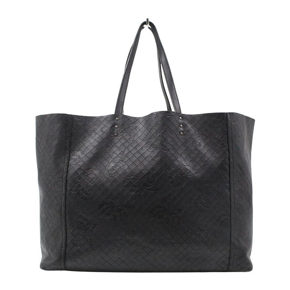 BOTTEGA VENETA Intrecciomirage Butterfly Black Leather Tote Bag LHQ2434