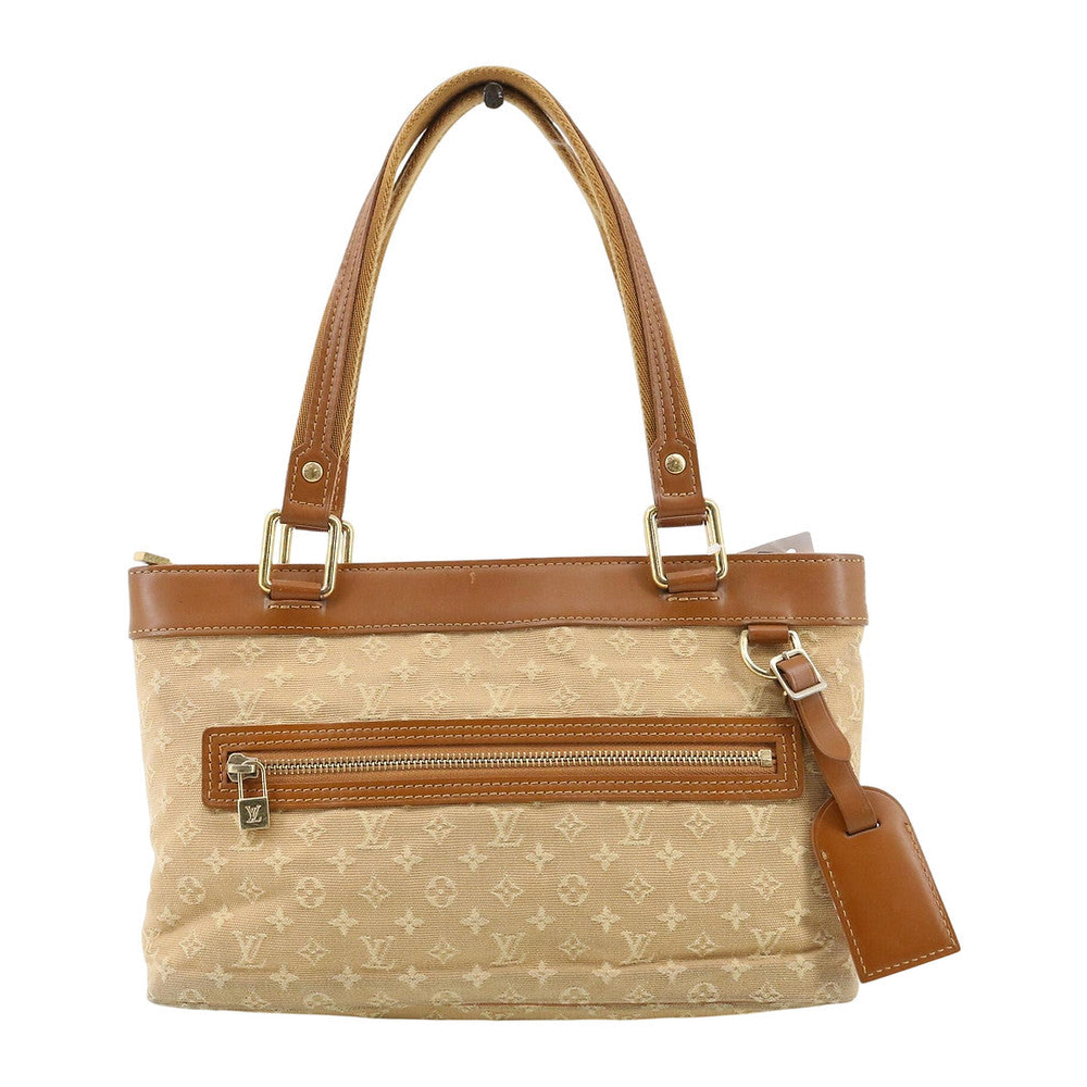 LOUIS VUITTON Monogram Mini Lin Lucille PM Handbag Beige LHQ2523