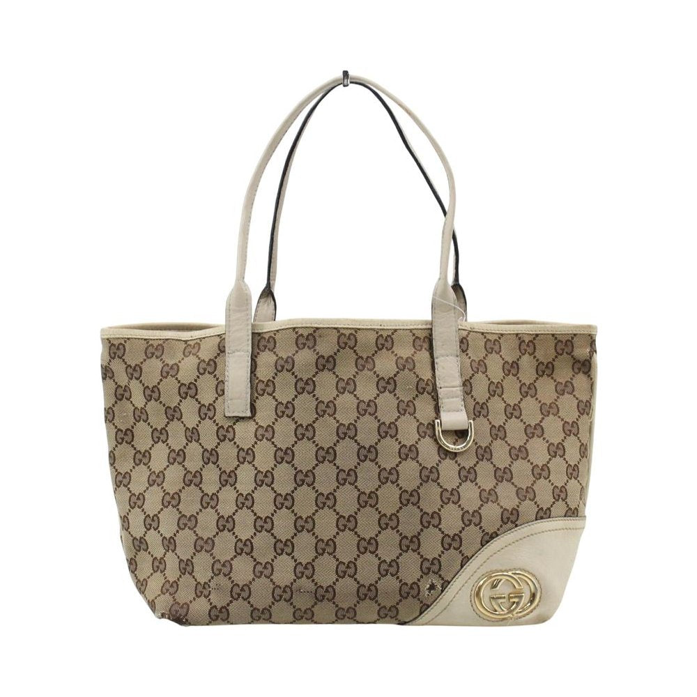 GUCCI GG Brown Canvas Tote Shoulder Bag LHQ2331