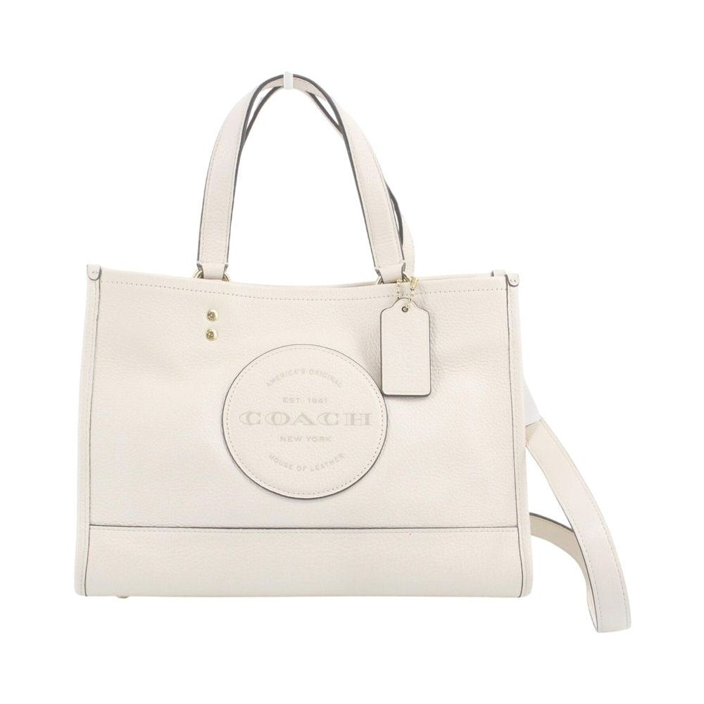 COACH Dempsey White Leather Carryall Shoulder Tote Bag LHQ2237