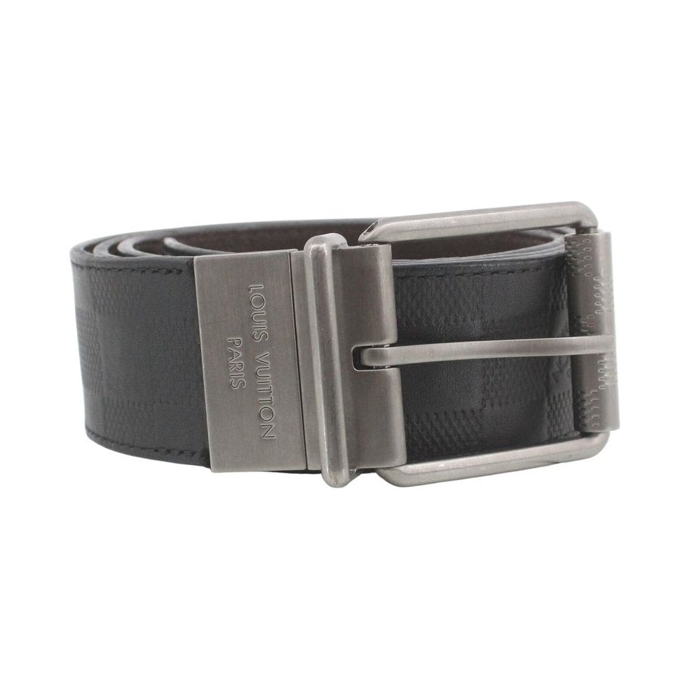 LOUIS VUITTON Damier Black/Brown Reversible Belt Size 36" LHQ2276