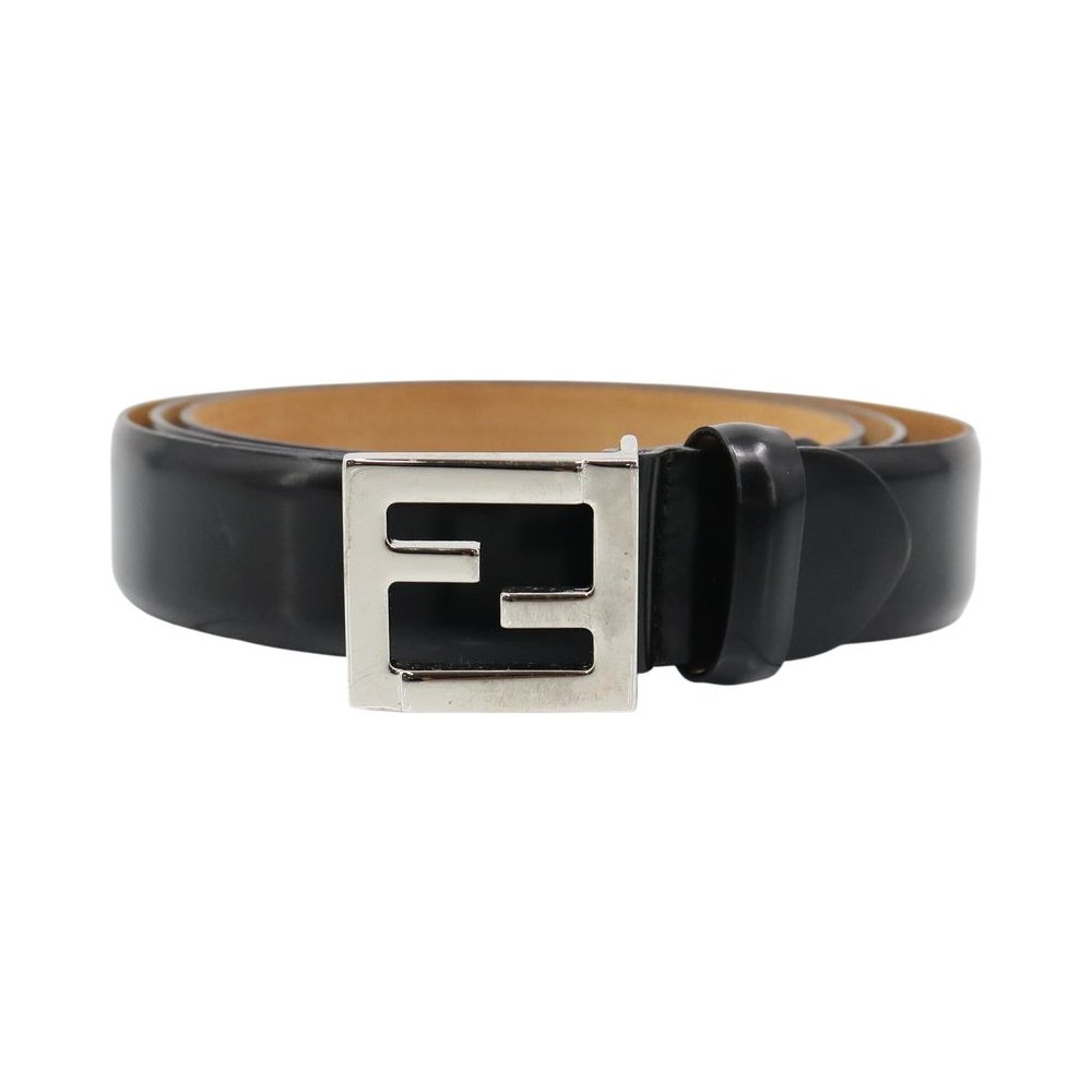 FENDI FF Black Leather Size 42" LHQ2252