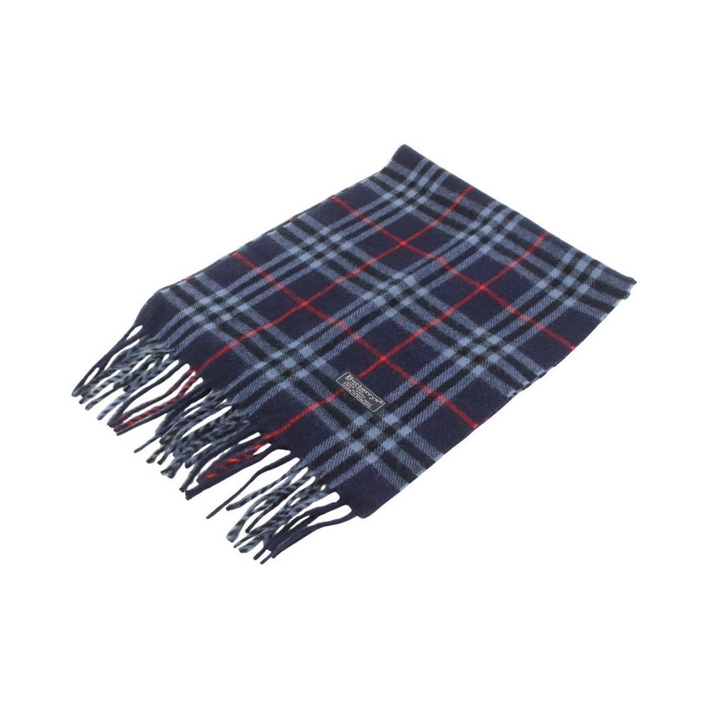 BURBERRY Blue Nova Check Wool Scarf LHQ2360