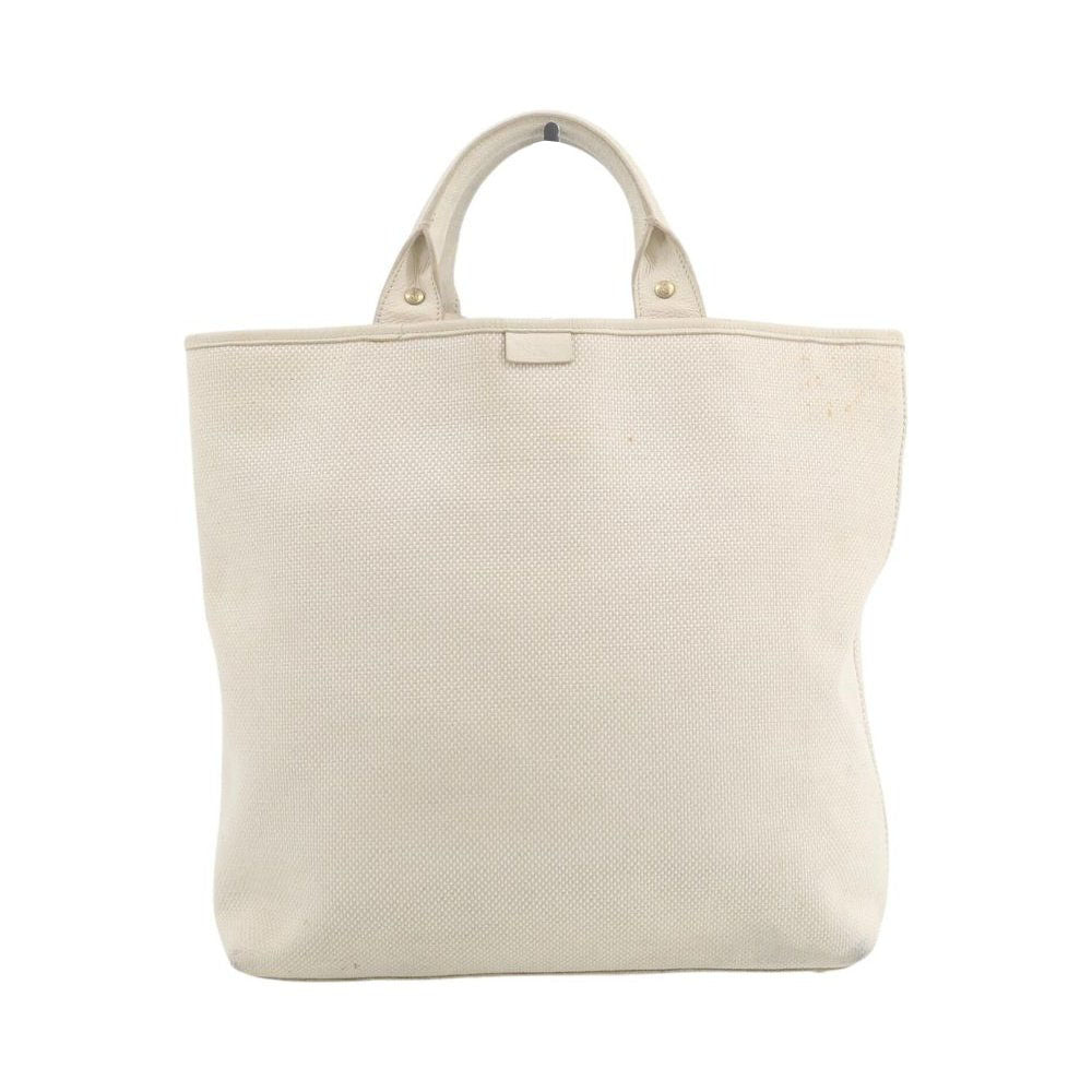 YVES SAINT LAURENT YSL White Canvas Tote Bag LHQ2311