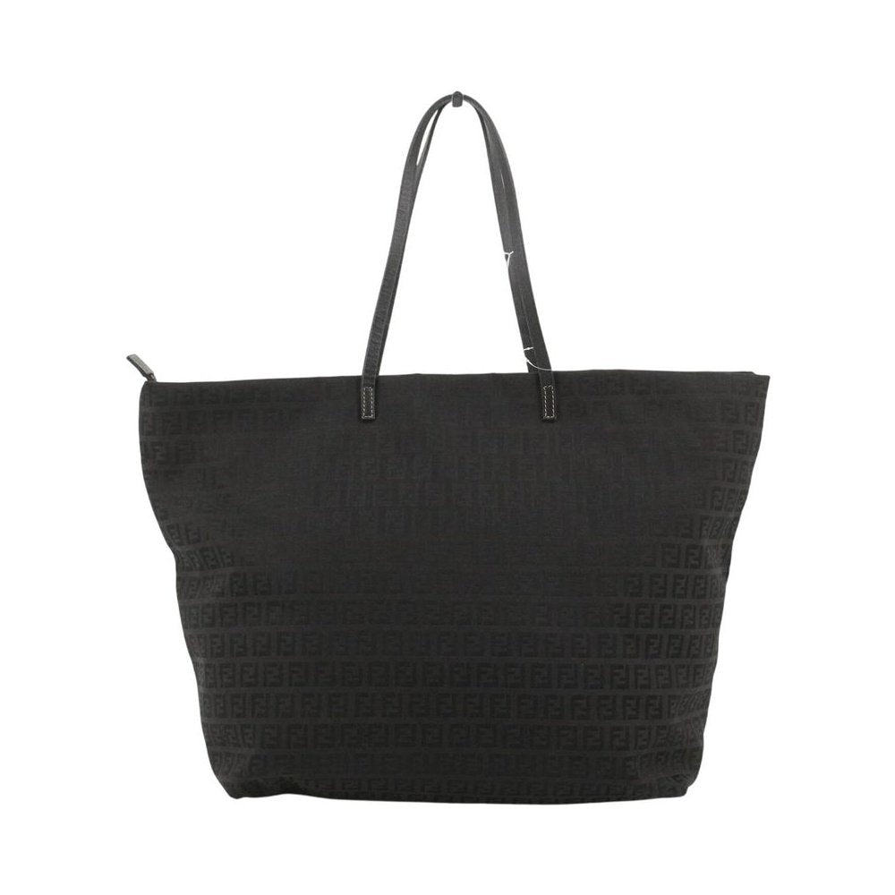 FENDI Black Zucchino Tote Shoulder Bag LHQ2354
