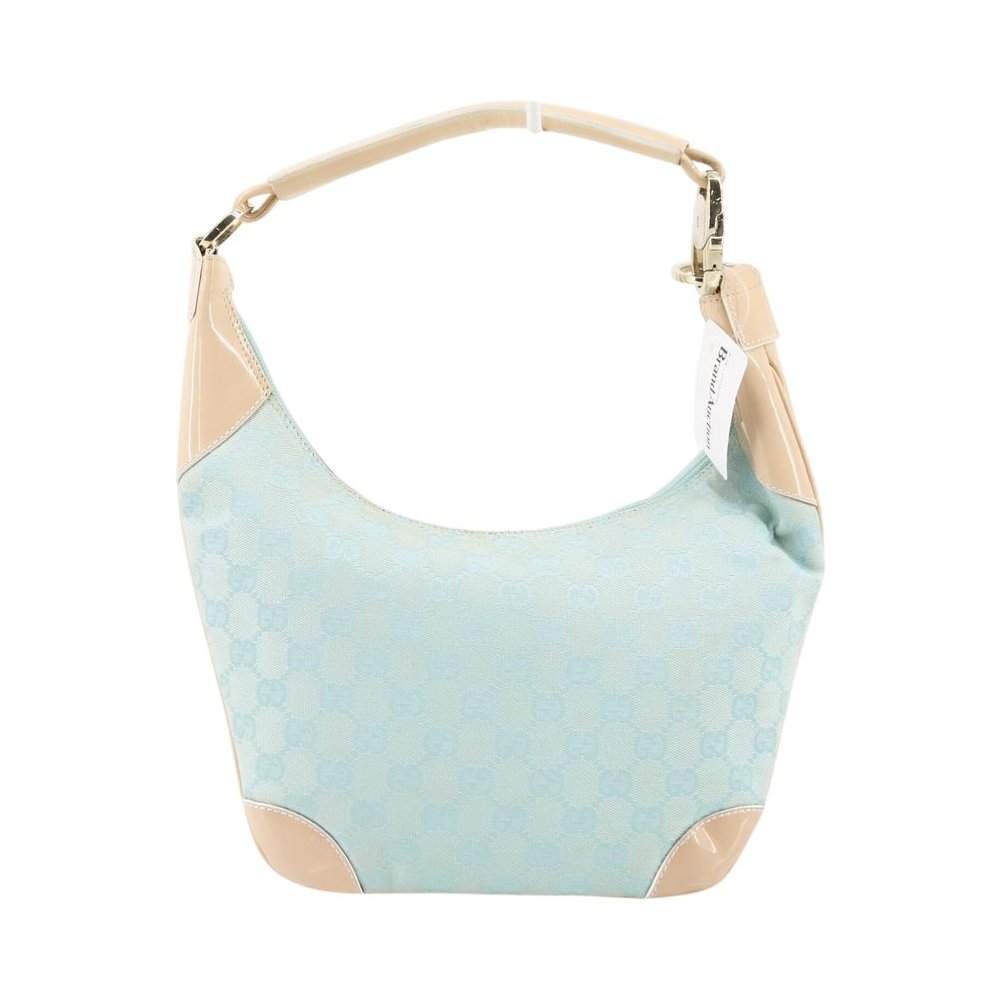 GUCCI GG Light Blue Canvas Hobo Shoulder Bag LHQ2423