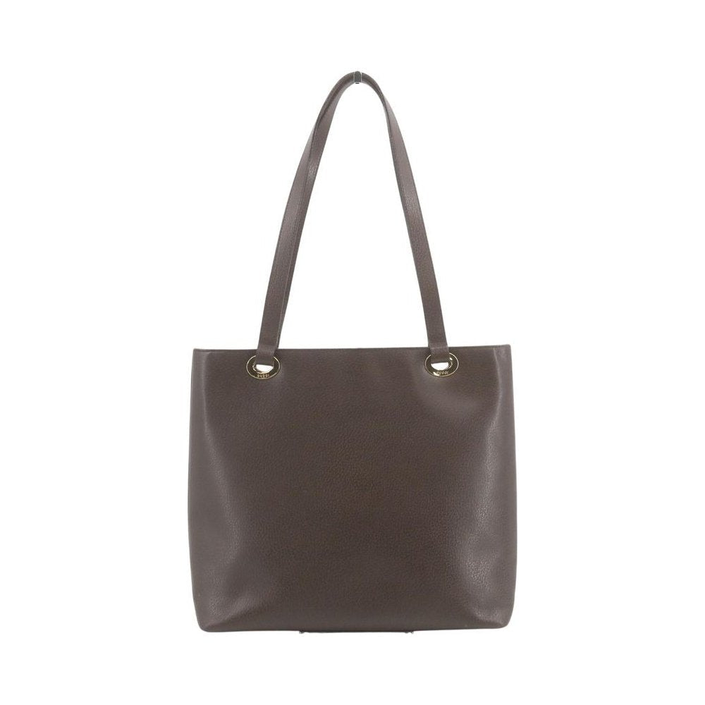 GUCCI Brown Leather Shoulder Tote Bag LHQ2361
