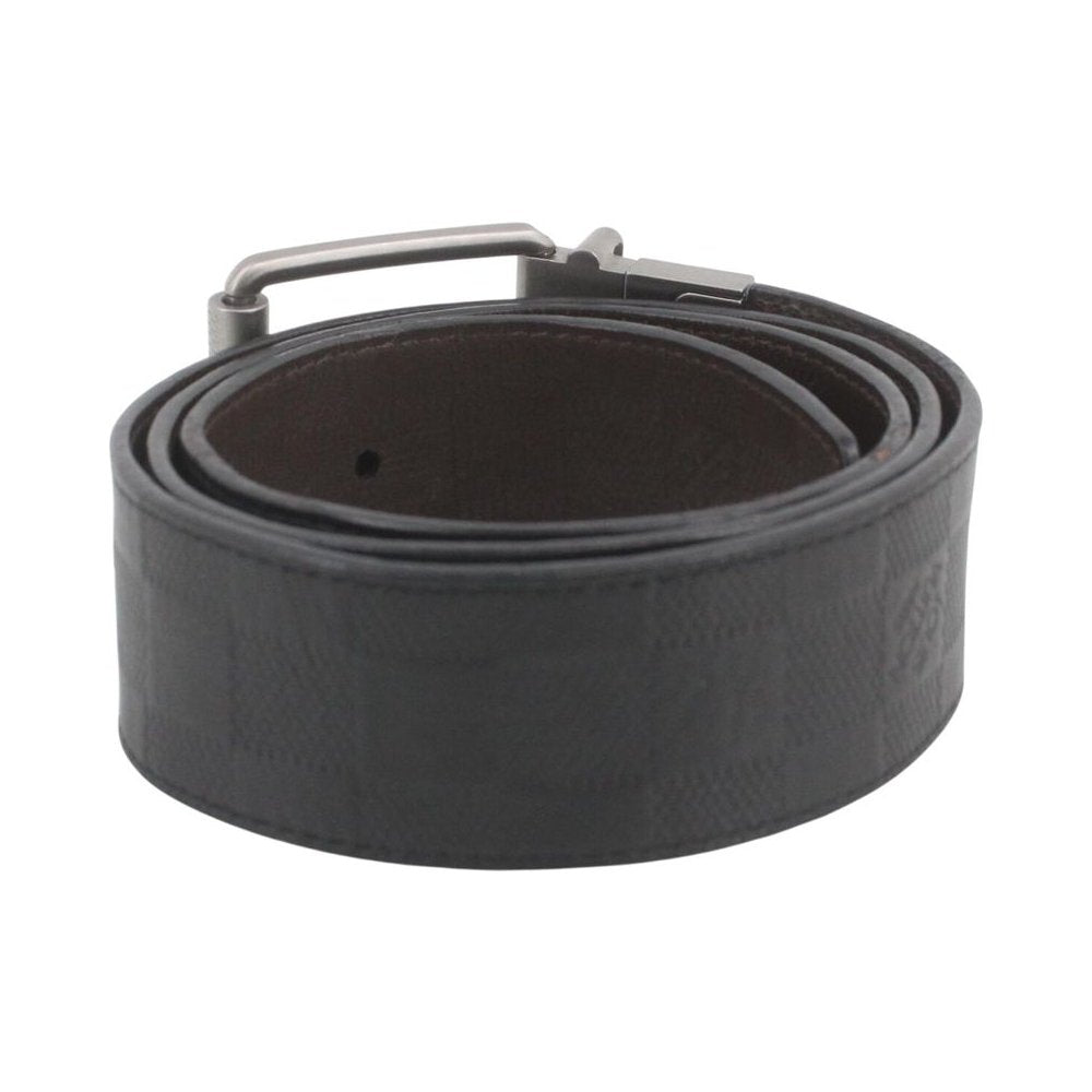 LOUIS VUITTON Damier Black/Brown Reversible Belt Size 36" LHQ2276
