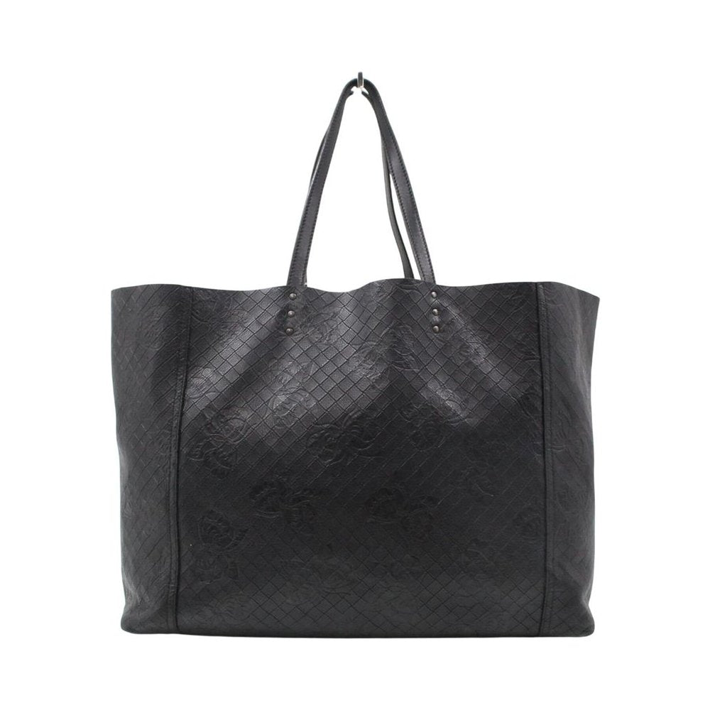 BOTTEGA VENETA Intrecciomirage Butterfly Black Leather Tote Bag LHQ2434