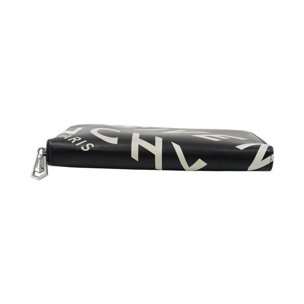 GIVENCHY Refracted Logo Black Leather Zip-Around Wallet LHQ2270