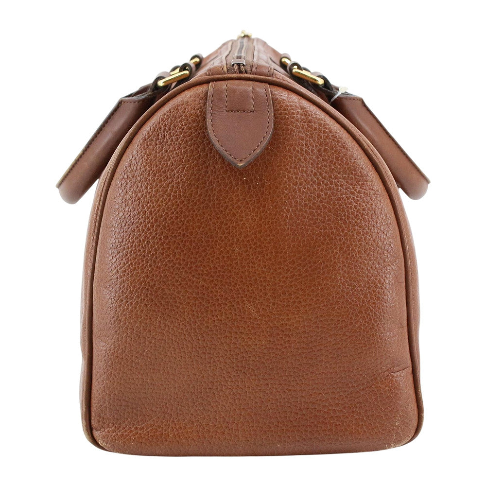 BURBERRY Brown Leather Boston Bag LHQ2518