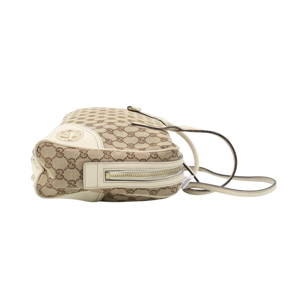 GUCCI GG New Britt Brown Canvas Boston Shoulder Bag LHQ2427