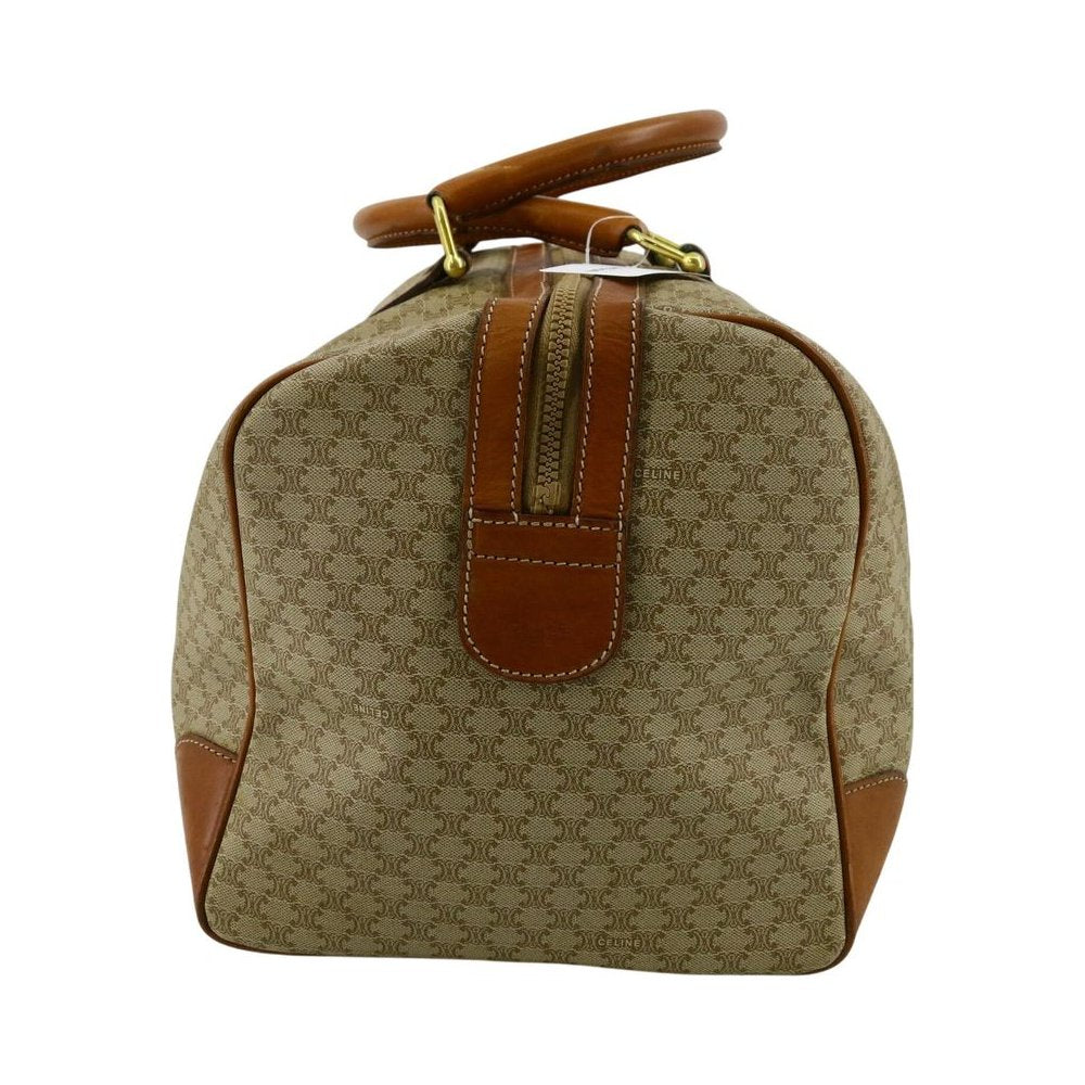 CELINE Light Brown Macadam Boston/Travel Bag LHQ2375