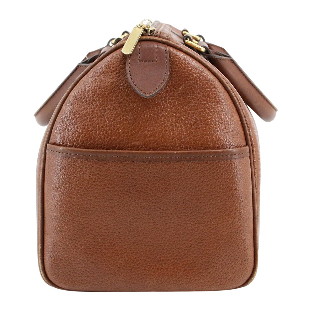 BURBERRY Brown Leather Boston Bag LHQ2518