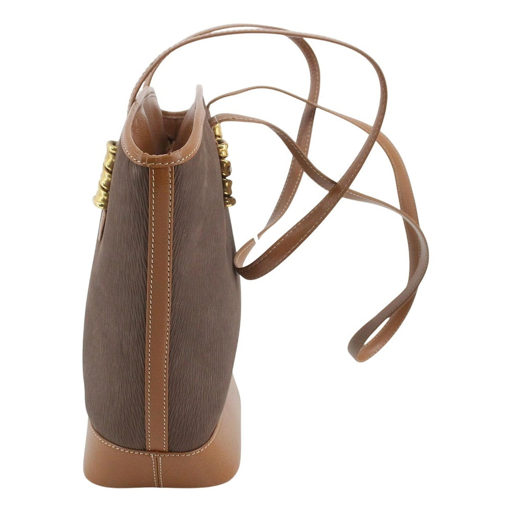 LOEWE Velazquez Leather Shoulder Bag Brown LHQ2506