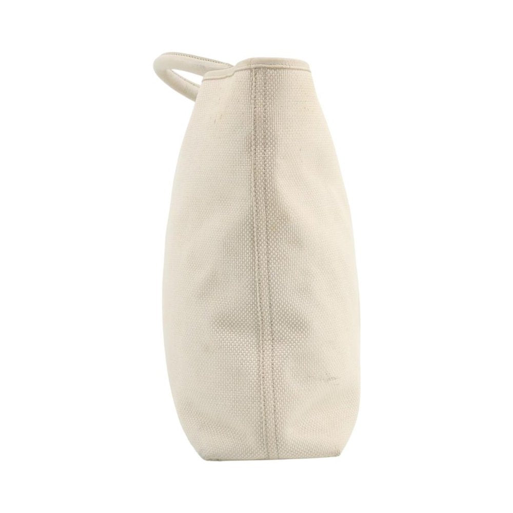 YVES SAINT LAURENT YSL White Canvas Tote Bag LHQ2311