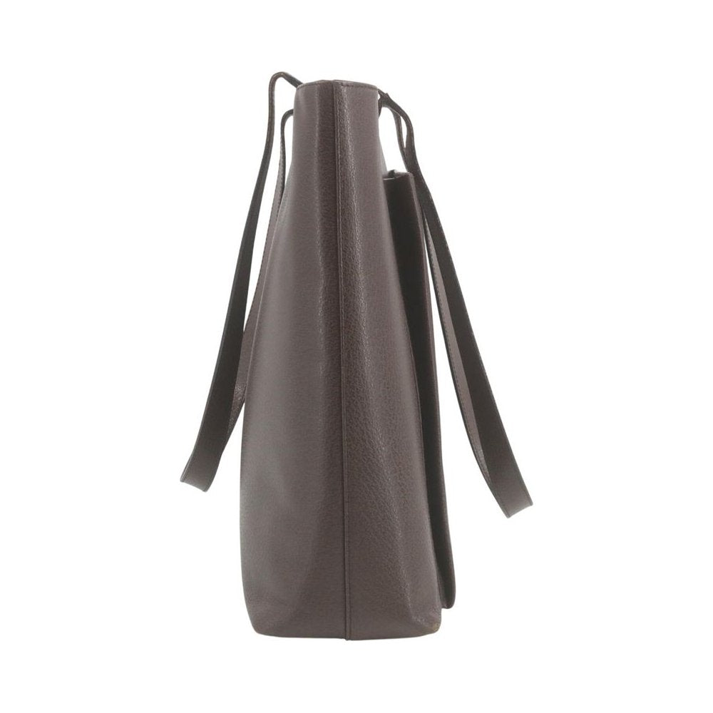 GUCCI Brown Leather Shoulder Tote Bag LHQ2361