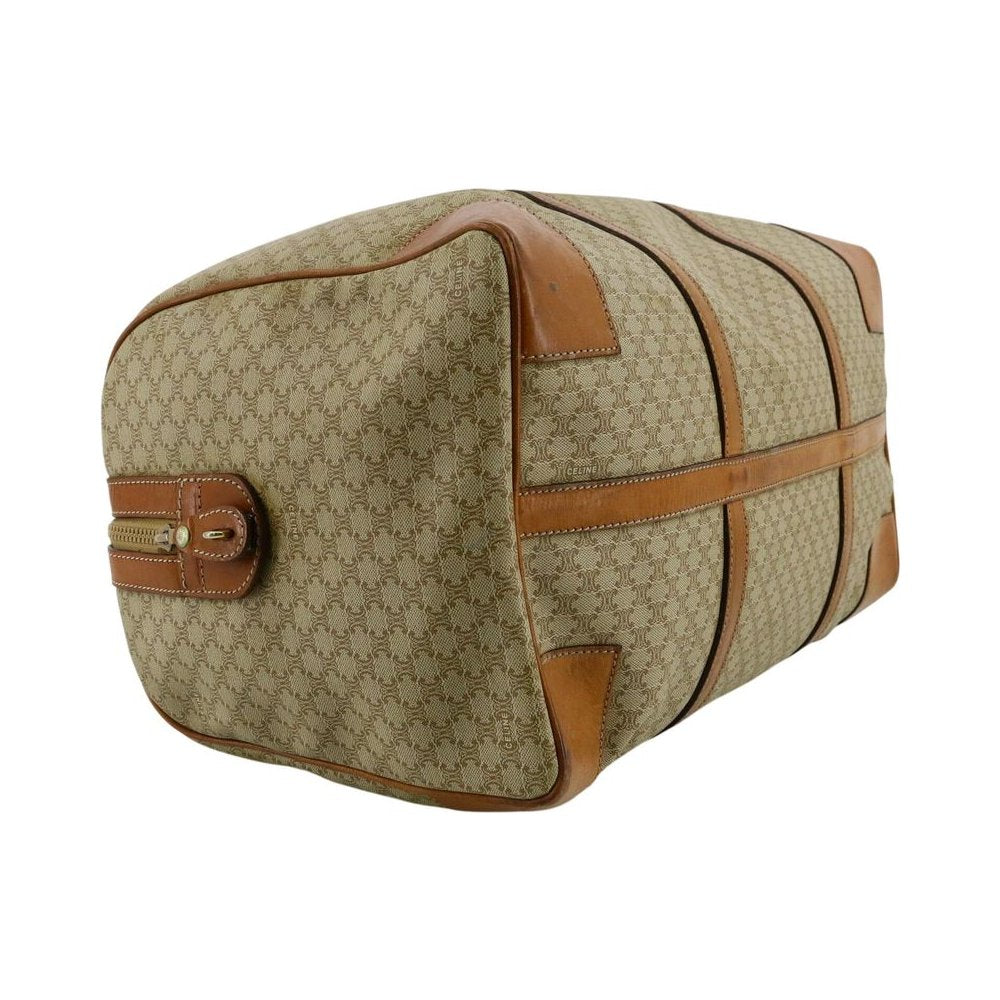 CELINE Light Brown Macadam Boston/Travel Bag LHQ2375