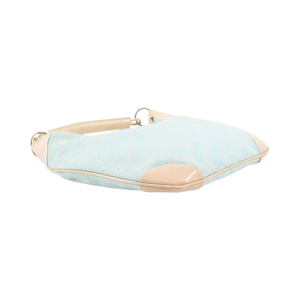 GUCCI GG Light Blue Canvas Hobo Shoulder Bag LHQ2423
