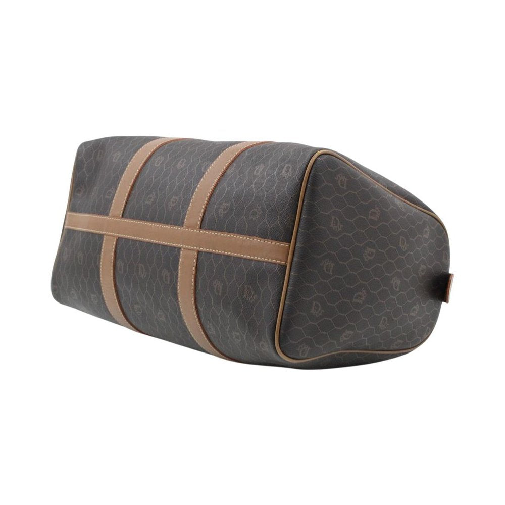 CHRISTIAN DIOR Brown Honeycomb Boston Bag LHQ2362