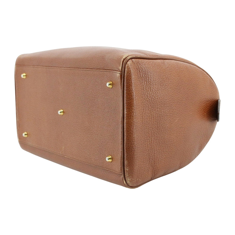 BURBERRY Brown Leather Boston Bag LHQ2518