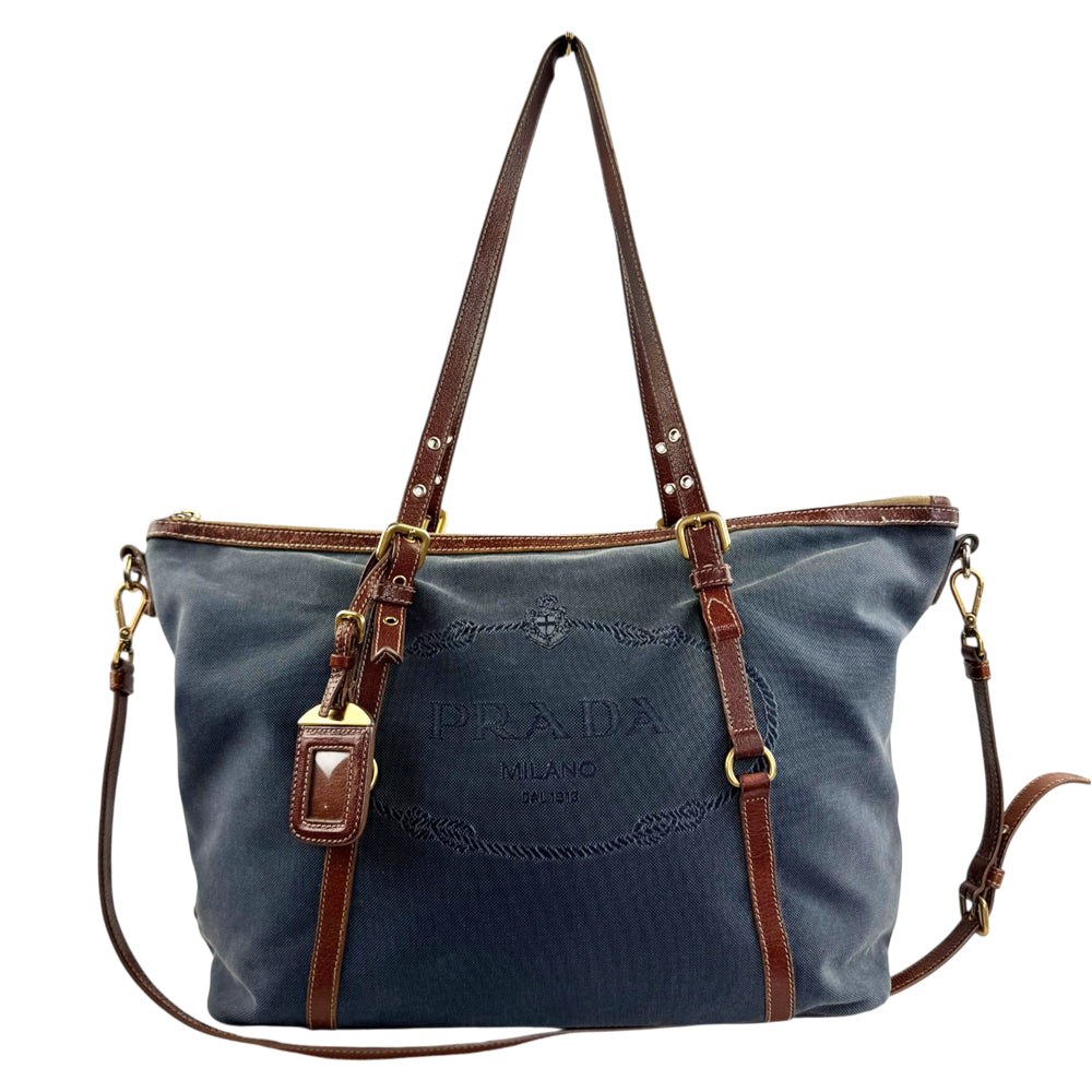 PRADA Blue Denim Shoulder Bag LHQ2445