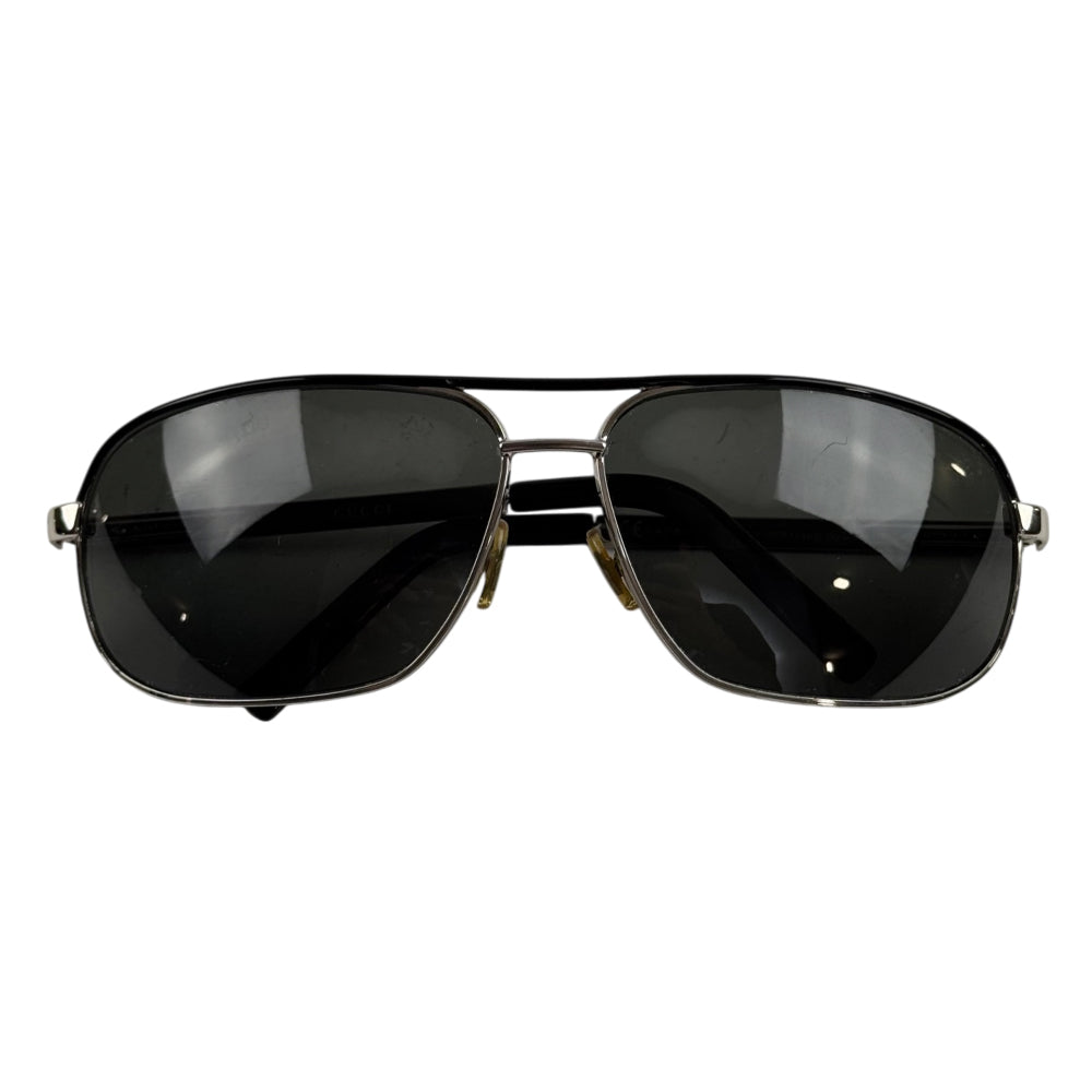 GUCCI Silver Frame Black Sunglasses LHQ2449