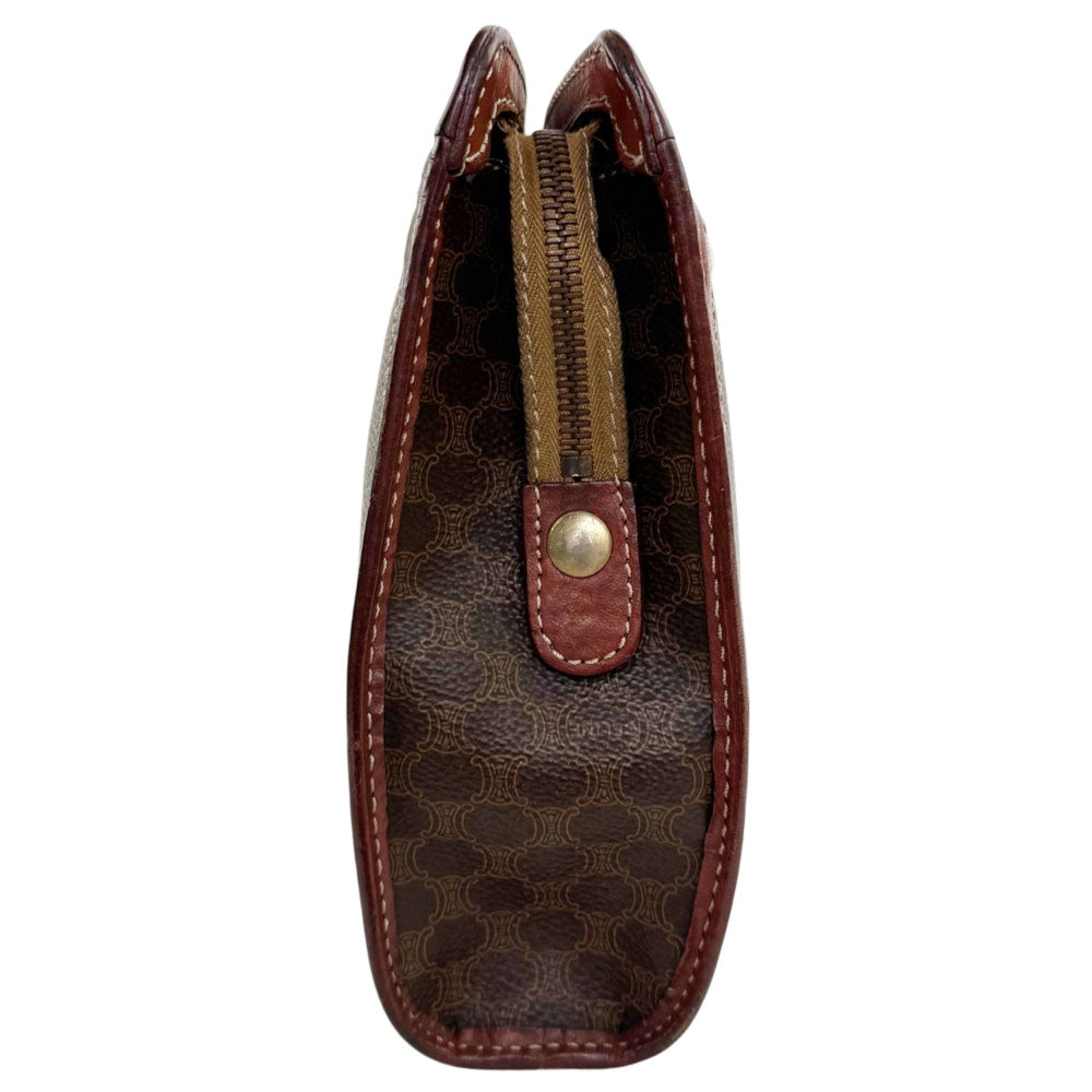 Celine Macadam Clutch Bag Brown PVC Leather LHQ2305