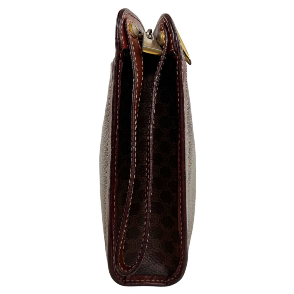 Celine Macadam Clutch Bag Brown PVC Leather LHQ2305