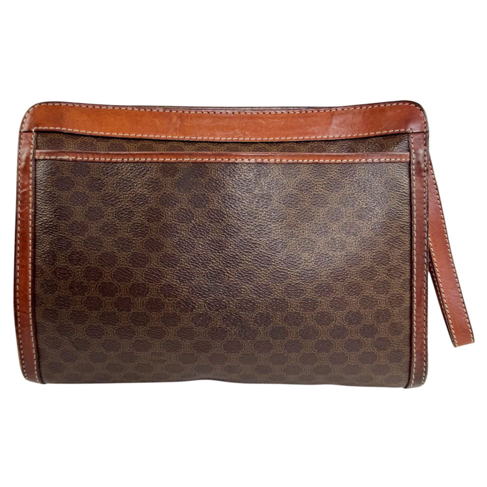 Celine Macadam Clutch Bag Brown PVC Leather LHQ2305
