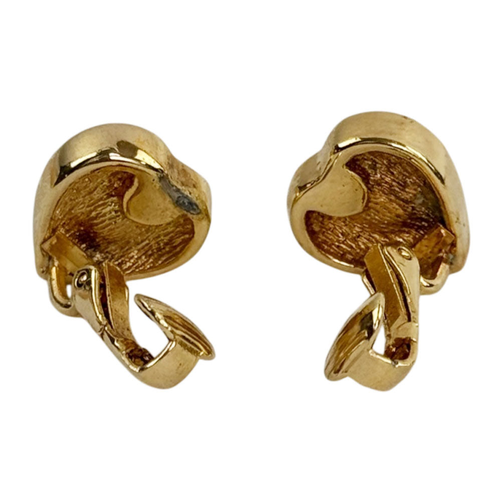 CHRISTIAN DIOR Gold-Plated Rhinestone Clip-On Earrings LHQ2306