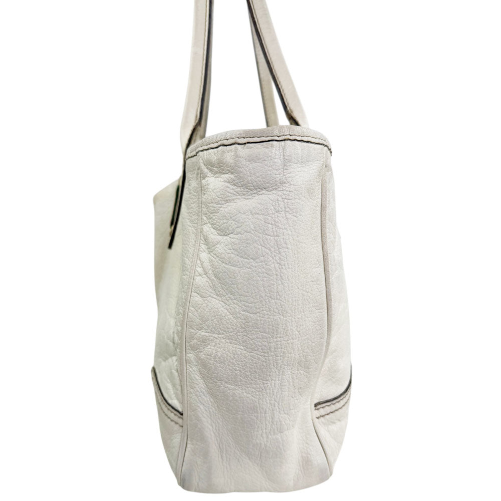 GUCCI White Leather Princy Tote Bag LHQ2313