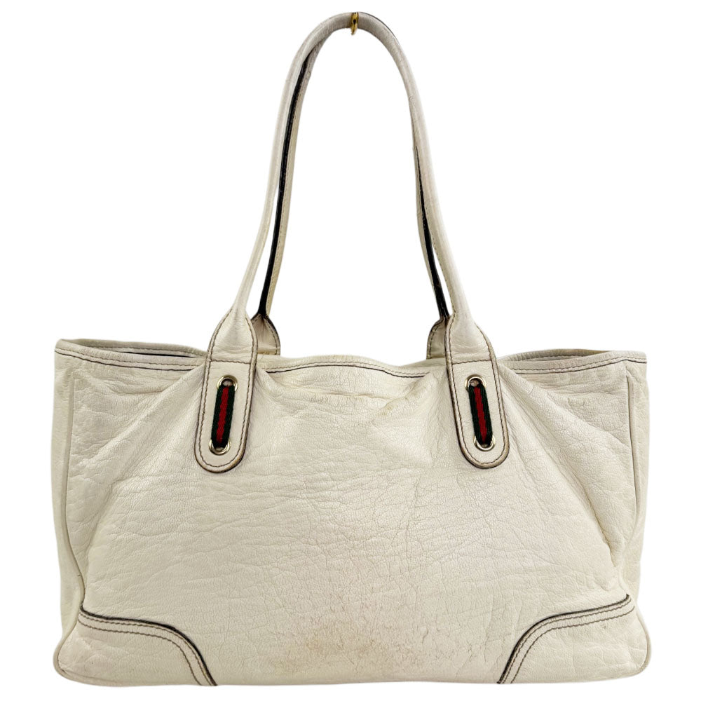 GUCCI White Leather Princy Tote Bag LHQ2313