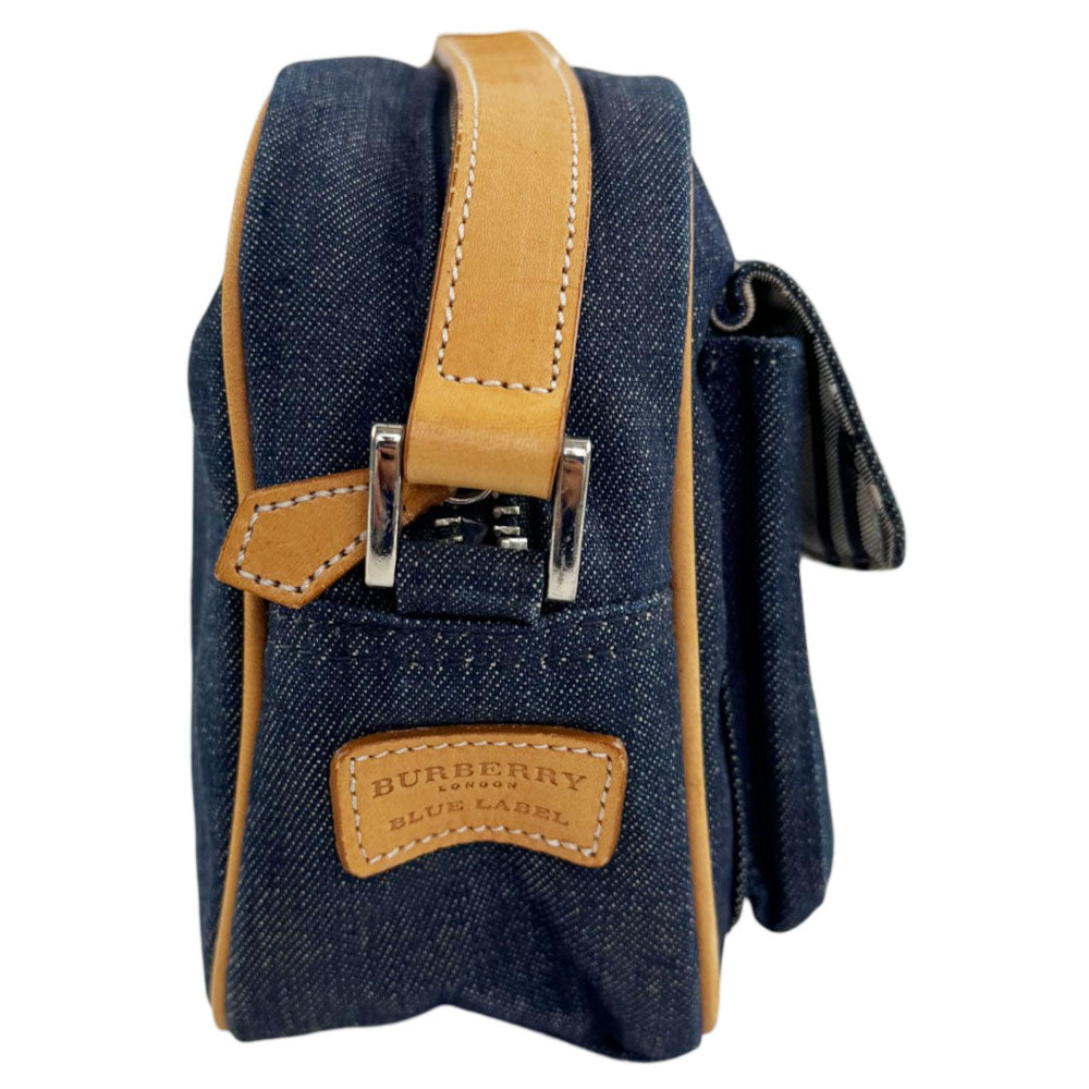 BURBERRY Blue Denim Crossbody Camera Bag LHQ2318