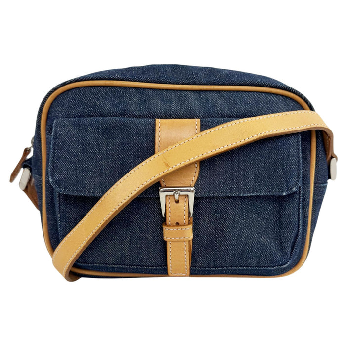 BURBERRY Blue Denim Crossbody Camera Bag LHQ2318